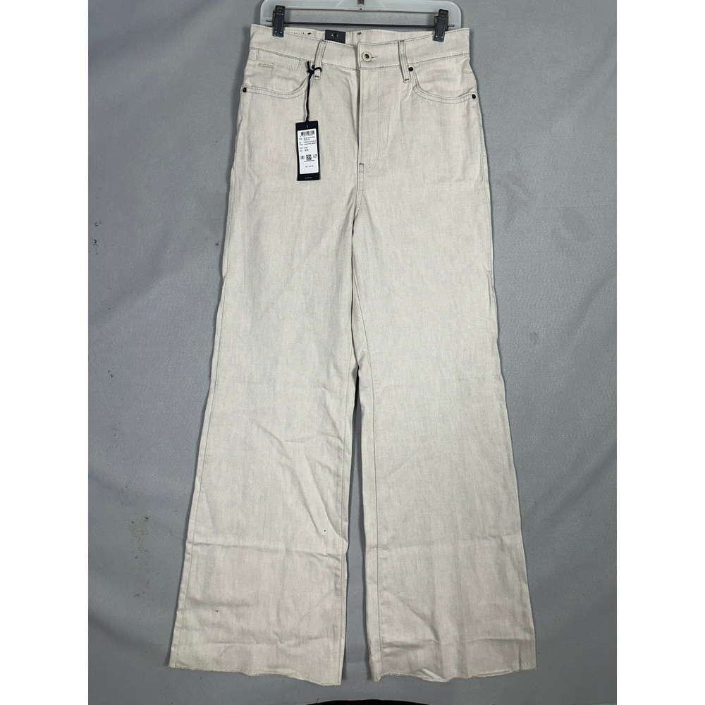 NEW G-Star Raw Jeans Womens 29X32 Deck Ultra High Waist Wide Leg Ecru Raw Hem